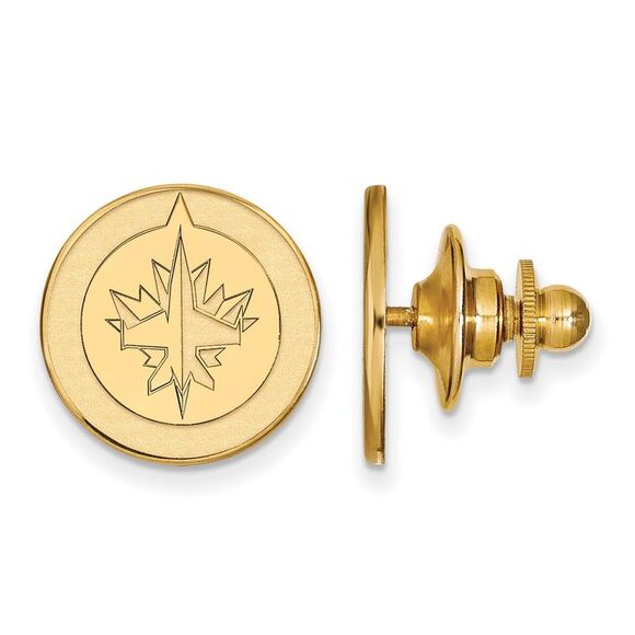 14k Yellow Gold NHL Winnipeg Jets Disc Lapel or Tie Pin